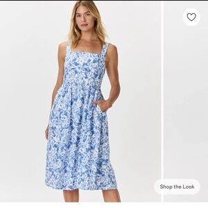 Quince Floral Blue and White Dress